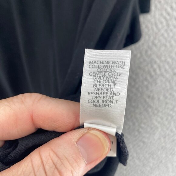 J Jill Top Womens Large Black Wearever Short Sleeve Pullover Stretch Side Slit - Picture 6 of 10